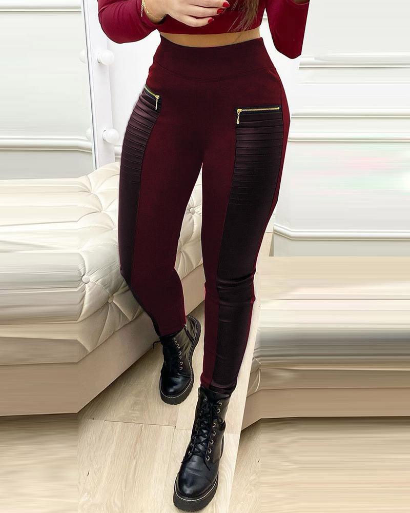 Calça Feminina Legging Faux com Zíper Loja Rinove